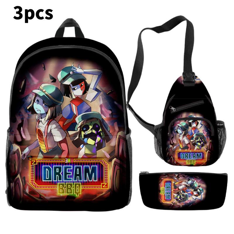 Dream Ena Bbq Children School Bag Set Pencil Case Durable Material Student Young