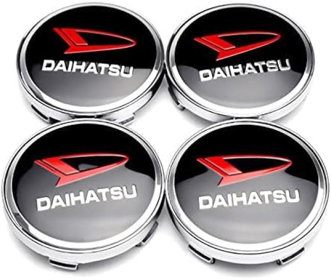 Universal Daihatsu Wheel Center Compatible with and All Compatible with 60mm Wheel Emblem and Car Set of 4 and Caps, Hijet, Rocky, Atrai, Taft,