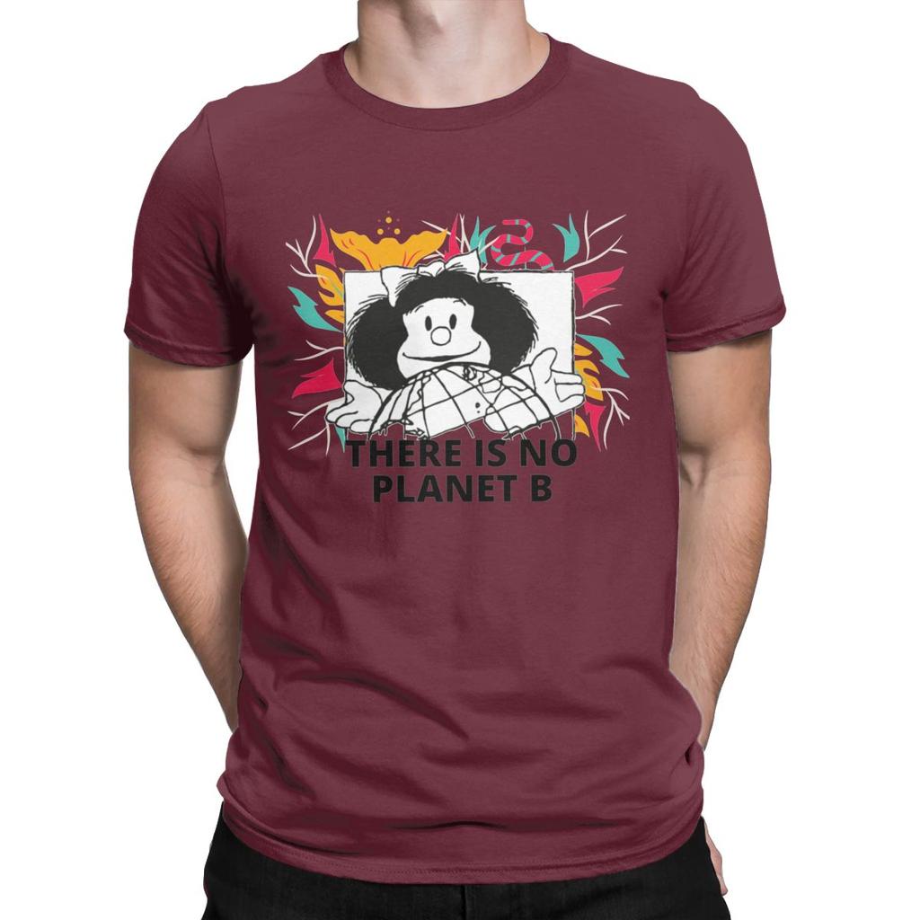 Mafalda There Is No Planet B T Shirt Men 100 Cotton Funny T Shirt Round Collar