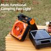 Portable Solar Fan 10000mAh Solar Powered Camping Fan 4 Speeds Fan With LED Lantern For Picnic Fishing