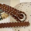 Korean Women's Belt Coffee Dress Jeans Belt Fashionable Wide Waist Belt  Streetwear