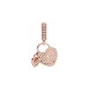 Pandora Pavé Pave Heart Padlock Charm Women's Rose Gold 781807CZ