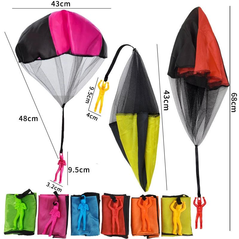 10pcs Colorful Tangle-Free Parachute Toy Set for Youngsters Durable,Outdoor Flying Toys In Assorted Colors Black,Red,Blue,Green,Yellow,Orange,Pink