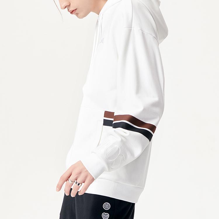 Fila Fusion Color Block Logo Sports Loose Hoodie Men hoodies White T11M145207F-WT