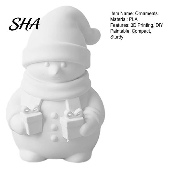 Customizable Festival Souvenirs 3D Printed Snowman Figurine Holding Gift Boxes, DIY Paintable Christmas Hand Painted Box Decor Ornament, Cute
