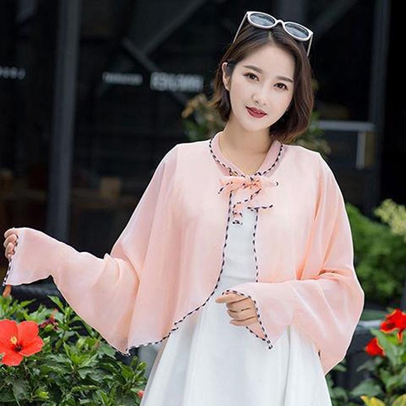 Spring Summer Chiffon Sunscreen Fake Collar Clothing Shawl Outdoor Riding Cashew Printing Sun Protection Sleeves Silk Scarf Wrap