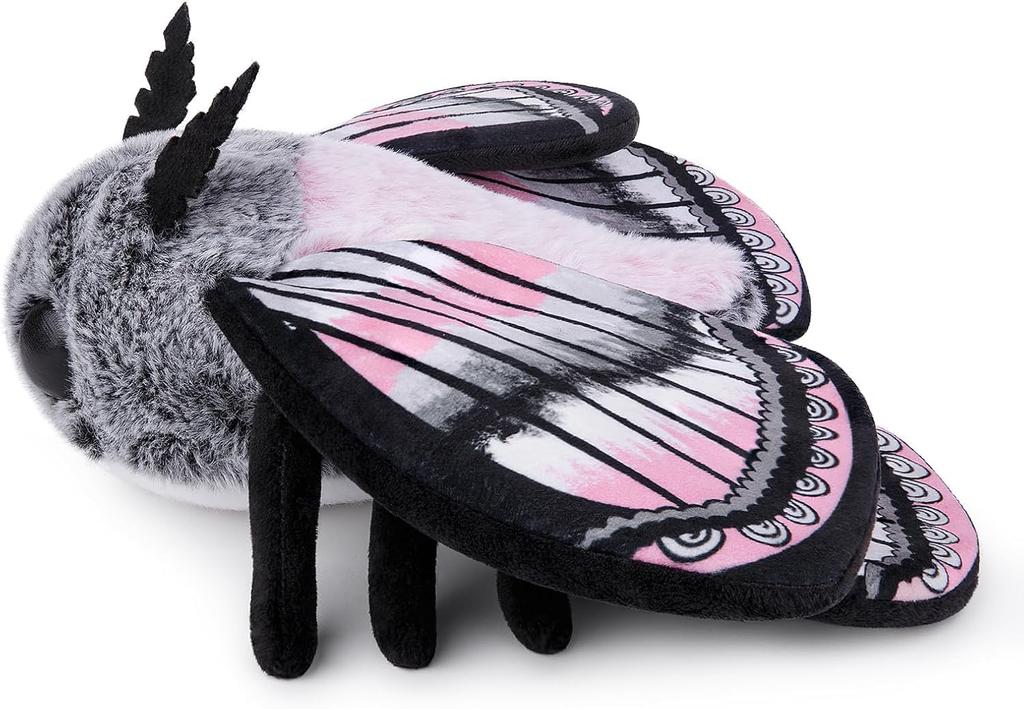 ZHONGXIN MADE Cute Moth Plush Toy, 11-inch Gray Moth Stuffed Animal, Handmade Large Moth Insect Plush Model Toy, Unique Kids Plush Toy Gift Collection