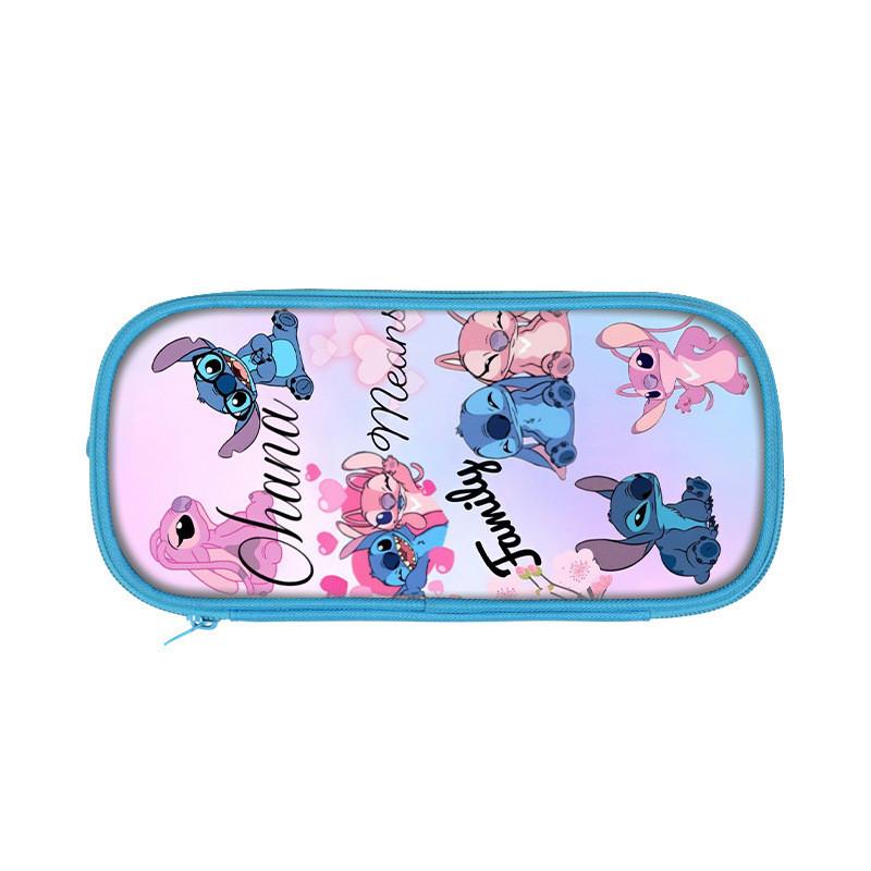 Stitch Childrens Double Layer Pencil Case With Polyester Storage For School Supplies