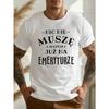European Size Plus Size Men'S T-Shirt with a Fun Polish Crinkle Design