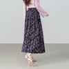 Elegant Floral High-Waist A-Line Mid-Length Skirt