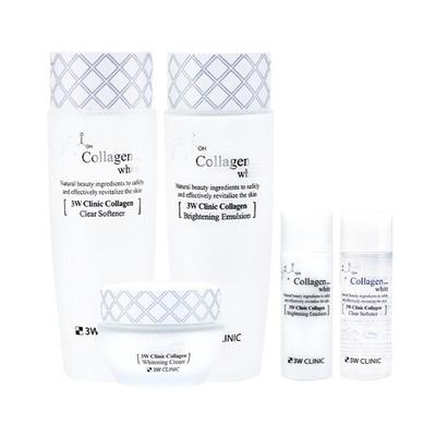 Collagen White Skincare 3-Piece Set (Softener 150ml + Emulsion 150ml + Cream 60g + Softener 30ml + Emulsion 30ml)