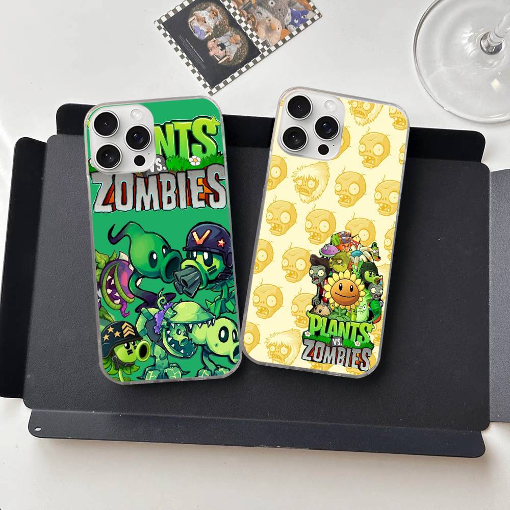 Plants Vs Game Z-Zombies Phone Case For IPhone 11 12 13 14 15 16 17 Plus Pro Max Satin Laser Glossy Cover