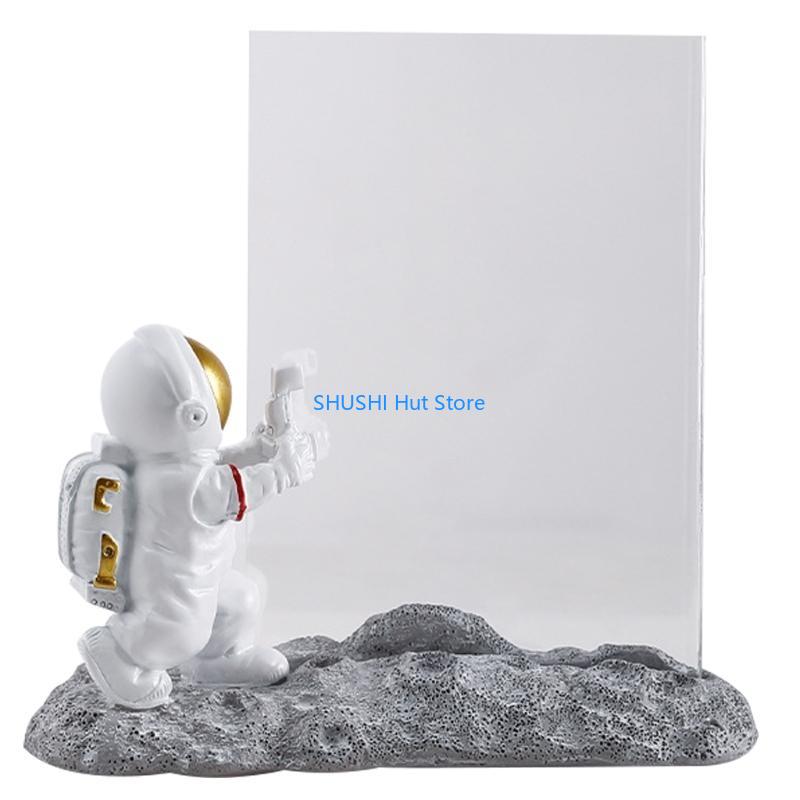 Смоляная фигурка астронавта 6 дюймов Фоторамка Держатель для фото Статуэтка Декор D57B Salute