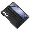 Phone Case for Samsung Z Fold 6 PC Shell with Pen Slot Spring Hinge Protection & Integrated Kickstand Full-Body Cover with Tempered Glass Screen Guard