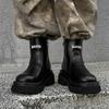 Letter Martin boots men's couple winter new Chelsea boots heightened mid-top cigarette boots 5026-J