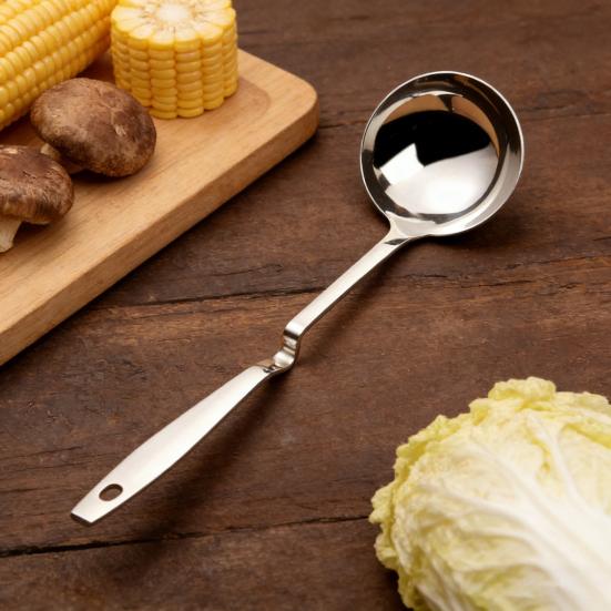 Soppslev Rostfritt Stål Silsked Hetgryta Slev Kökssil Skopa för Soppa Nudlar Matlagning Servering