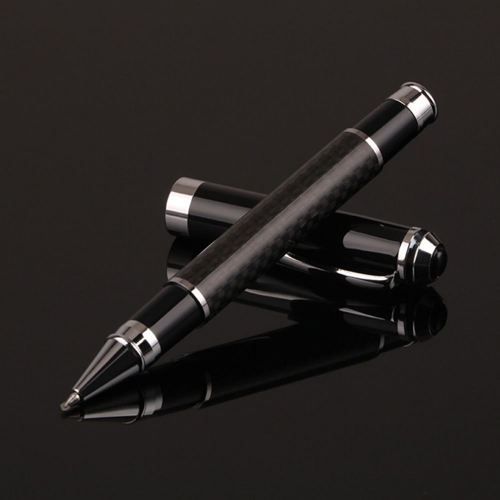 Smooth Metal Signature Pen Carbon Fiber Premium Gel Pens Elegant Fiber Signature Pen  Present