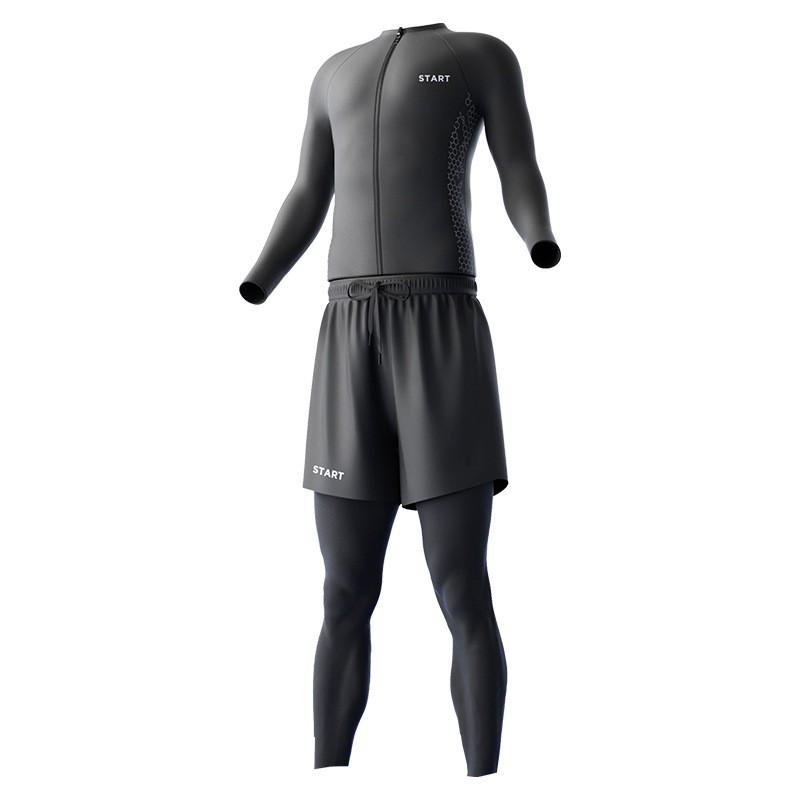 Mens Long Sleeve Rash Guard Set With Quick-Dry Pants Surfing Swimming Diving UV Protection