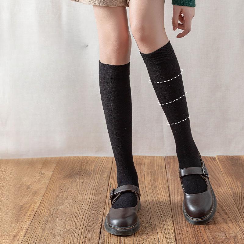 Pressure Slimming Calf Socks, Strong Pressure Shaping Long Tube Socks, Women's Mid-tube Autumn and Winter Trendy High Tube Solid Color Cotton Socks