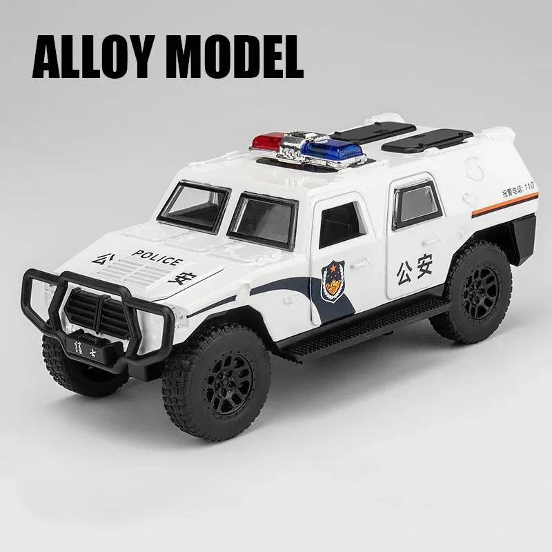 

1:32 Dongfeng MengShi Sabertooth Модель Поліцейської Машинки Іграшки Металеві Литі Позашляховики Звук Світло Відтягування для Хлопчиків Дитячі Подарунки