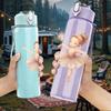 1 Pezzo Ragazza Ballerina Stampa Lineare Bianca 750ml Plastica Colorata Borraccia Sportiva Tappo Flip con Cannuccia Anti-perdita Adatta per Sport Ufficio Uso Domestico