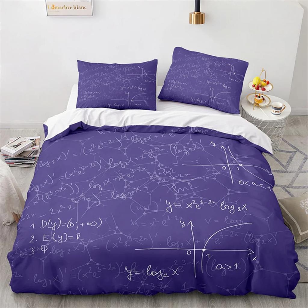 Mathematical Formulas Math Equations Soft Duvet Cover Suitable for Children Young Boys plus Young Girls Who Love Mathematics Scholars Comfortable