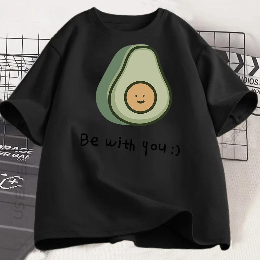 Beautiful Avocado Tshirt Unisexs Tops Summer Loose Cartoon Aesthetic Casual Tshirt Retro Harajuku Tshirt Ladies Street Wear