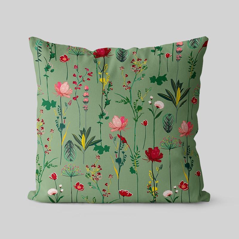 Retro Flower and Bird Pillowcase Dormitory Decoration Office Living Room Sofa Home Pillowcase