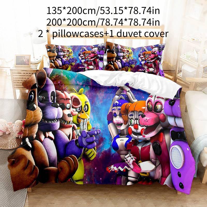 

Nights 3pcs Five At Freddy Bedding Comic Printed Pillowcases For Use Home 135*200cm/53.15*78.74in