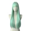 Mint Green Straight Bang Long Straight Synthetic Wig Fashion High Quality Chemical Fiber Wig Headgear Women's Wig
