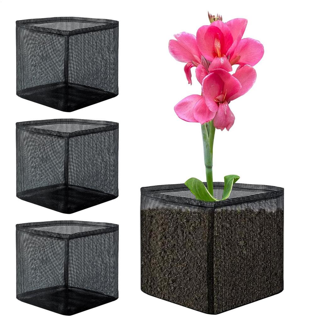 4Pcs Aquatic Plant Basket Floating Pot For Pond Plants Floating Aquatic Mesh Breathable Planting Bags For Water Planting Indoor