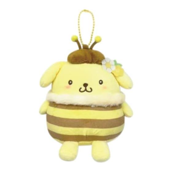 Hatayama Shoji Sanrio Mascot Pouch Small Creature Pompompurin Honey Bee Plush Pouch Mini Pouch Accessory Case Character Pouch Approx. Total Length