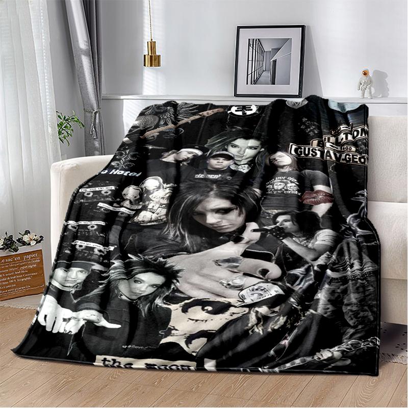 2025 New Style Tokio Hotel Rock Band Bill Tom Kaulitz Blanket,Soft Throw Blanket for Home Bedroom Bed Sofa Cover Kids Gift