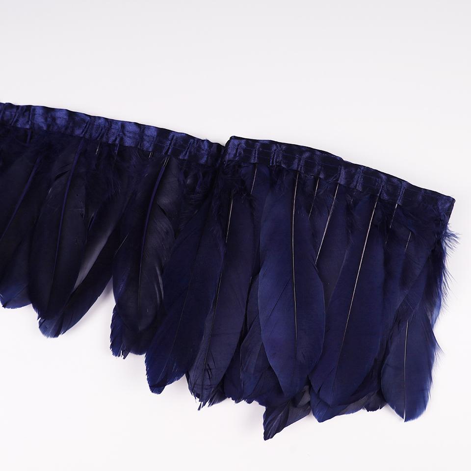 Bordures en Plumes d'Oie Ruban Franges 2 Yards/pièce Couture Artisanat Plume dans Robe Jupe Décoration Murale pour Vêtements de Fête