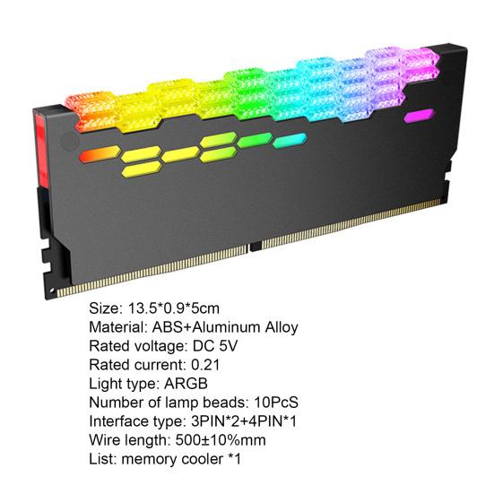 Radiator de memorie RA2 Compatibil Aliaj de aluminiu Eficient Larg 5V ARGB Memorie RAM pentru computer desktop
