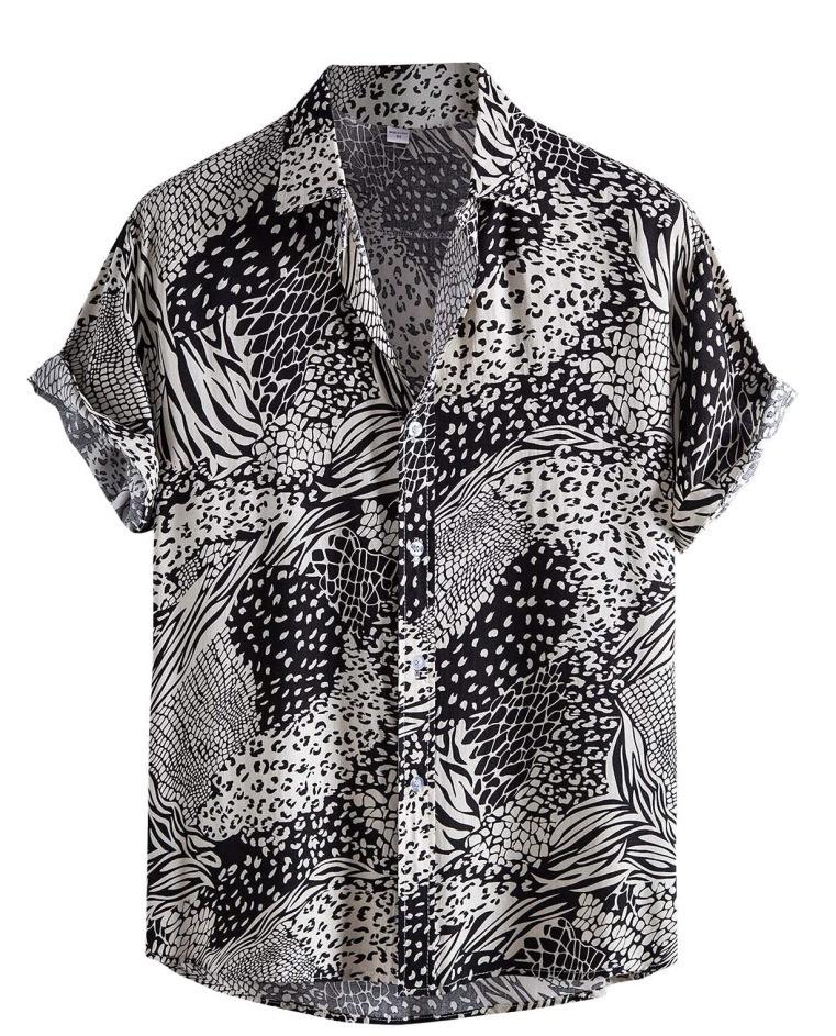 Summer Printed Men's Short Sleeve Shirt Hawaiian Vacation Style