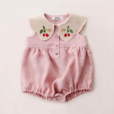 Fashion Summer Baby Girl Bodysuit Cute Embroidered Infant Clothes Newborn Girl Romper