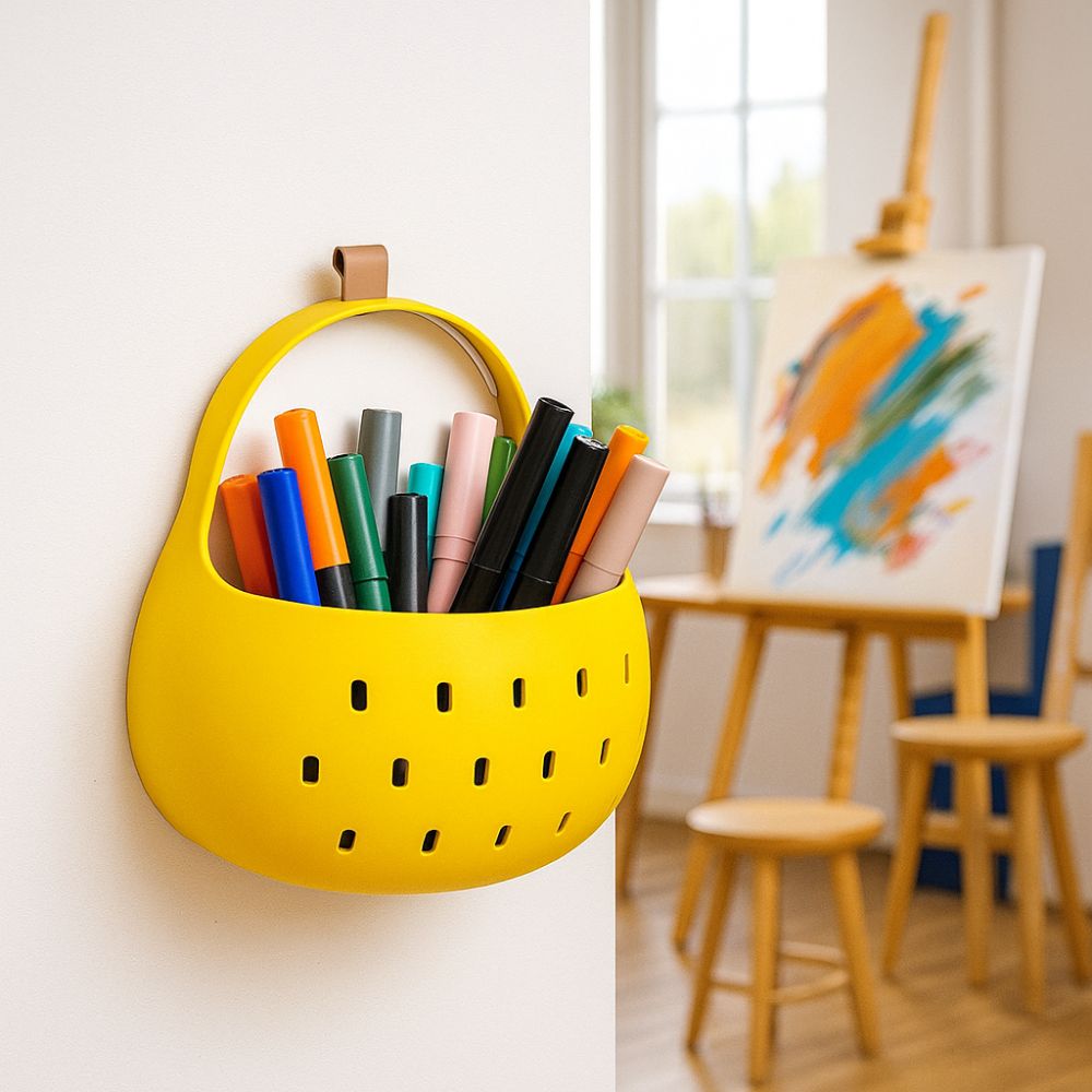 Hollow Out Pear-shaped Cutlery Holder Magnetic Pen Holder Chopsticks Storage Basket  Bathroom