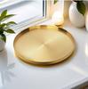 Gold Serving Tray 32cm Stainless Steel Round Decorative Storage Tray