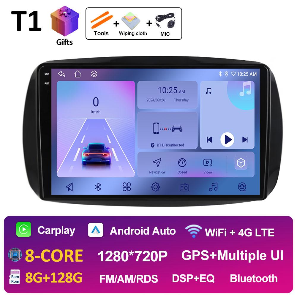 GPS Navigation For Mercedes Smart 453 Fortwo 2014 2015 2016 2017 - 2020 Android Auto DSP Stereo QLED IPS Screen 4G Accessories