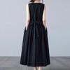 Navava Women Refreshing Waist Ribbon Sleeveless Long Dress No993