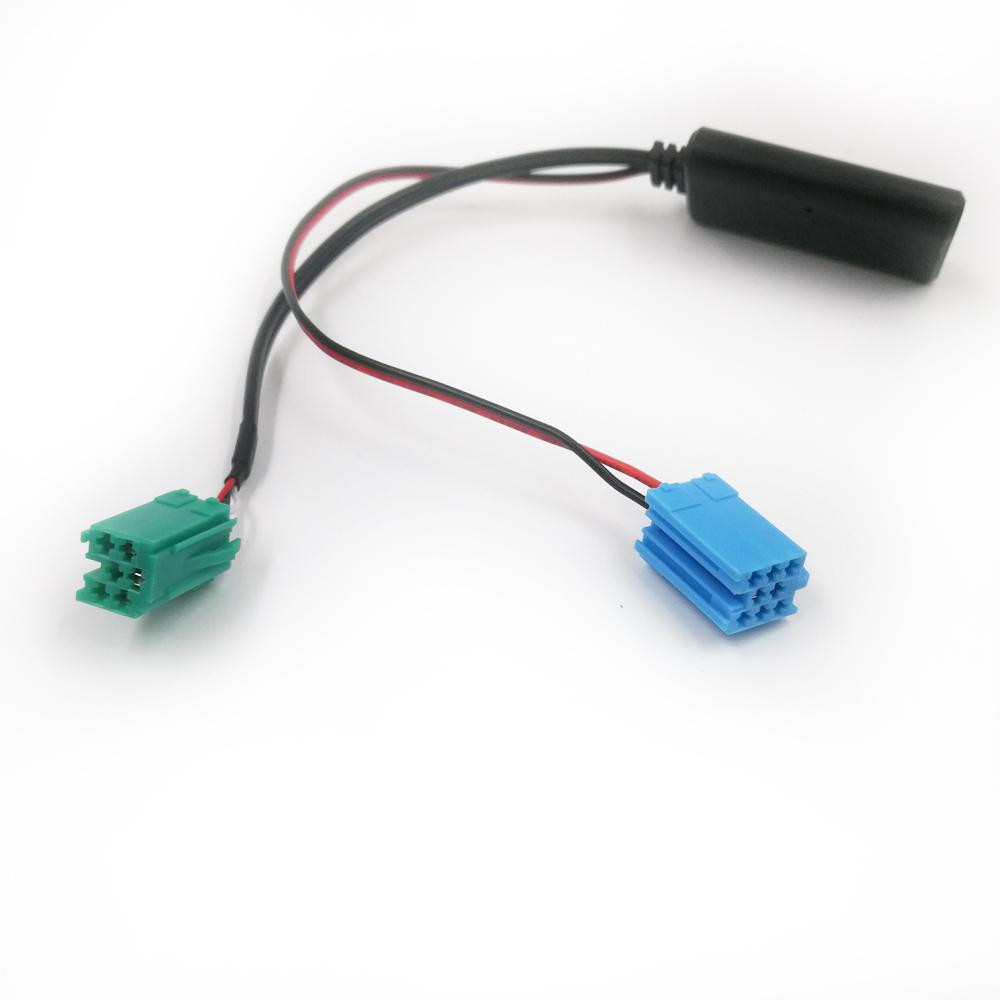 Biurlink Car Radio Green Blue Mini ISO 6Pin 8Pin Connector Bluetooth 5.0 Aux Cable Adapter for Renault Radio Updatelist Radio Accessories 4