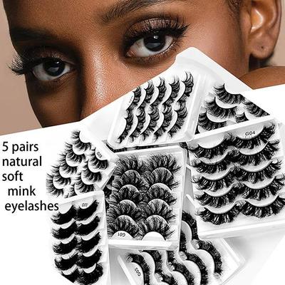 5 stücke Falsche Wimpern Wimpernverlängerung Make-Up-Sets Schönheit Augen Flauschige Wimpern Faux Nerz Wimpern Wimpernverlängerung Make-Up Zubehör