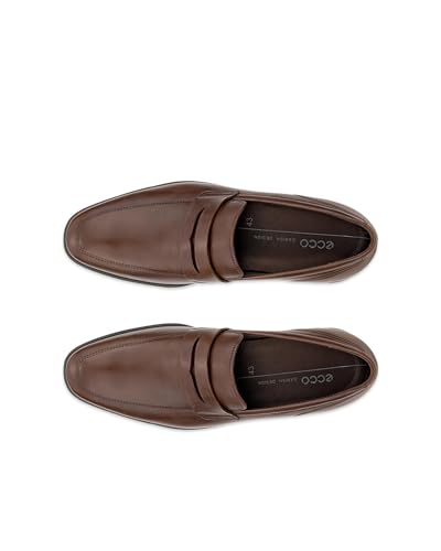 ECCO QUEENSTOWN Men's Genuine Leather Penny Loafers, 85893401482, COCOA BROWN, 25.5 Cm, 3E