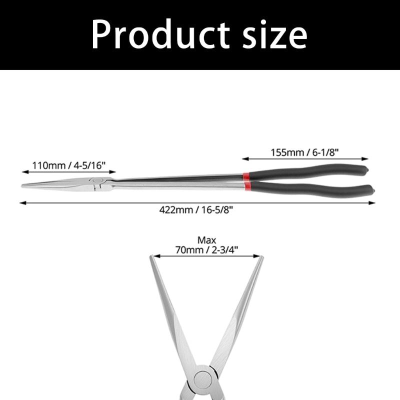 High Carbon Steel Straight Long Nose Pliers 16inches Long For Automotive Electrical And Jewelry Making Electrical Tasks