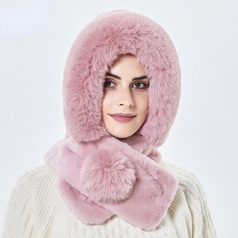 Mink Fur Hat Winter Women Thicken Warm Cap Hooded Girl Outdoor Ski Windproof Russia Soft Ear Protection Fluffy Beanies