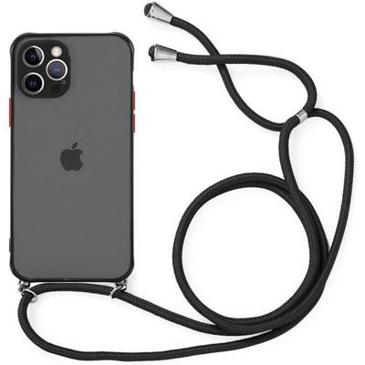 Hoesje voor iPhone 12 Pro Max - Zwart - Semi-Transparant - Schokbestendig - Lichtgewicht - Hard
