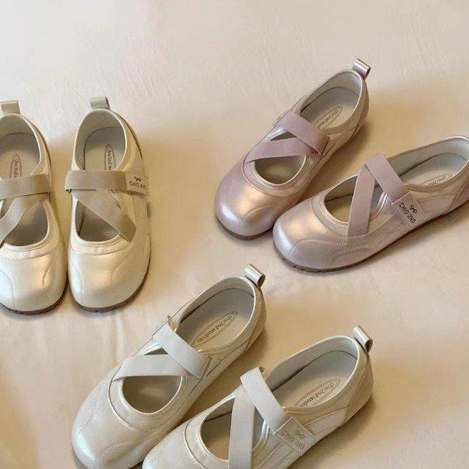 Leather Sports Mary Jane Shoes Women's Summer 2025 New Thin-soled Ballet Women's Shoes Versatile Casual Shoes