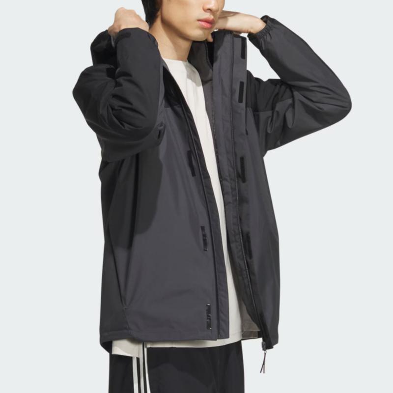 Adidas Three-In-One Fleece Jacket Unisex Jacket Solid-Dark-Gray JM9142