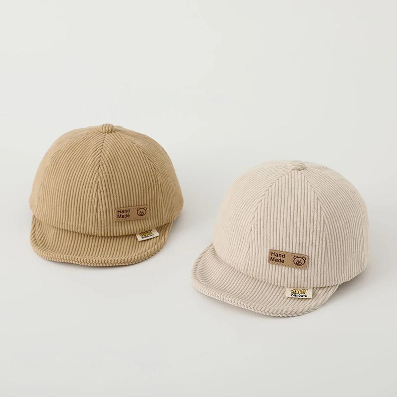 Cord-Baseballkappe für Babys und Mädchen, weicher Schirm, verstellbare Schirmmütze für Kleinkinder, Entenschnabelkappe für Kinder